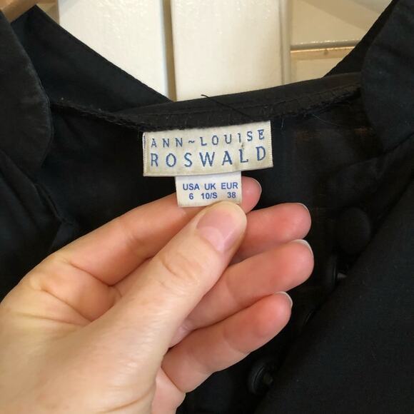 Ann Louise Roswald Black Cottagecore Blouse - Picture 6 of 6